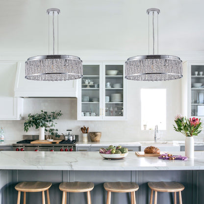 Modern Crystal Chandelier 18.9 Inches Aluminum+Iron Round Ceiling