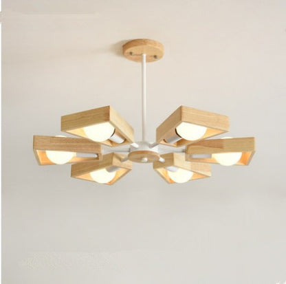 Nordic Creative Solid Wood Art Chandelier