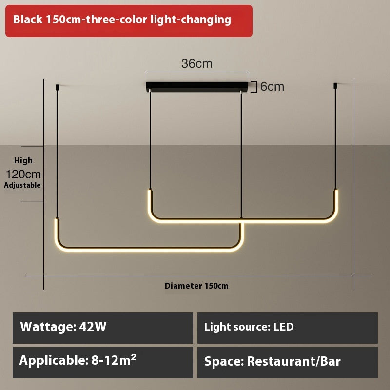 Creative Led Chandelier Minimalist Strip Wide Pressure Lamp