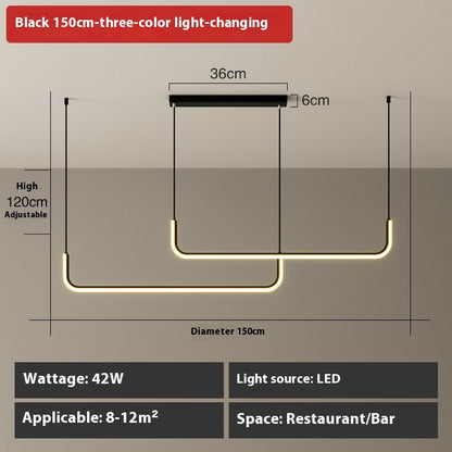 Creative Led Chandelier Minimalist Strip Wide Pressure Lamp