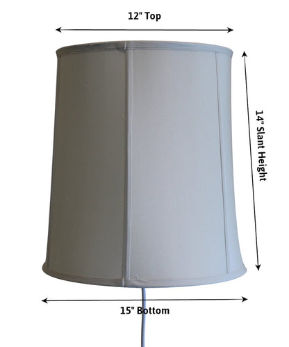 14"W Floating Shade Plug-In Wall Light Eggshell