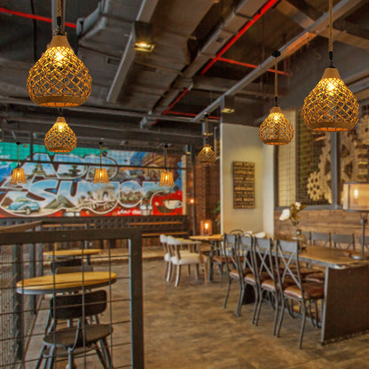 Hemp Rope Retro Restaurant Ideas Industrial Style Chandelier