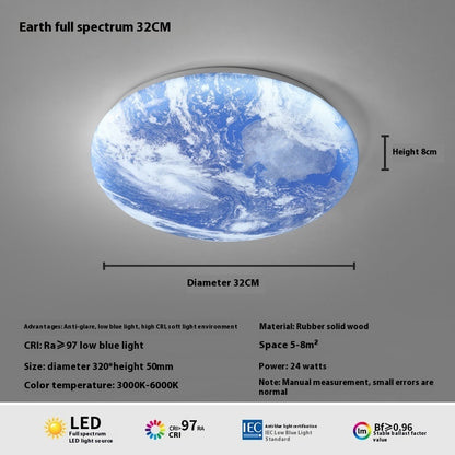 New Chinese Moon Nordic Creative And Cozy Room Bedroom Log Balcony Aisle LED Ceiling Light