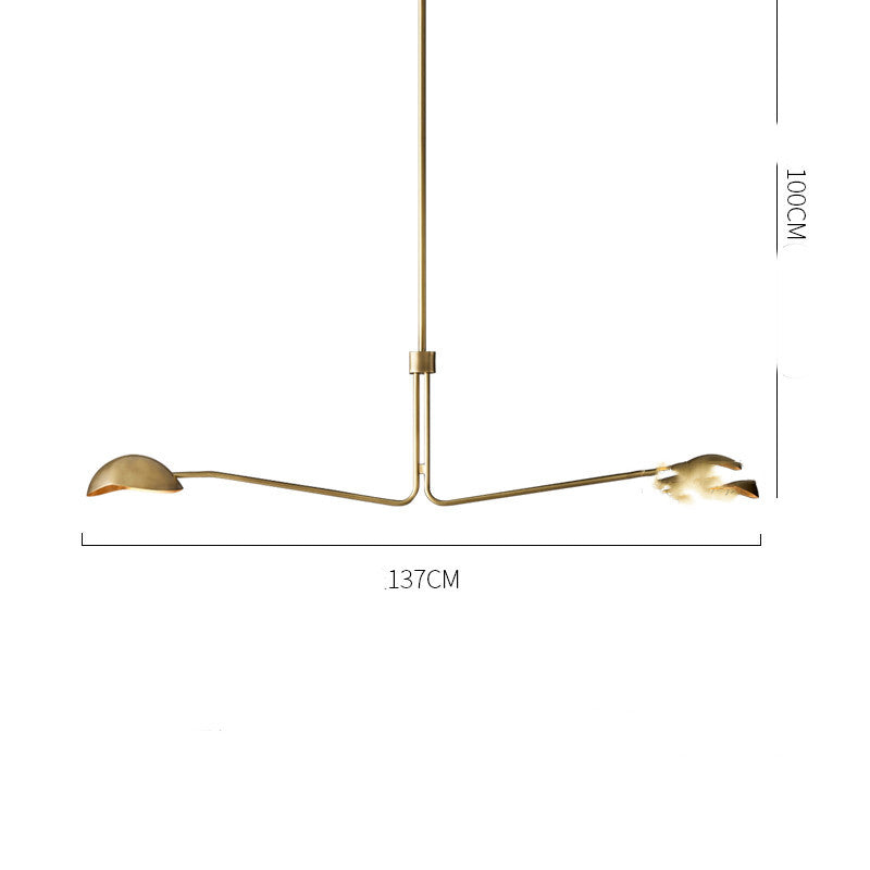 American Minimalist Full Copper Creative Fashion Chandelier