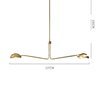 American Minimalist Full Copper Creative Fashion Chandelier