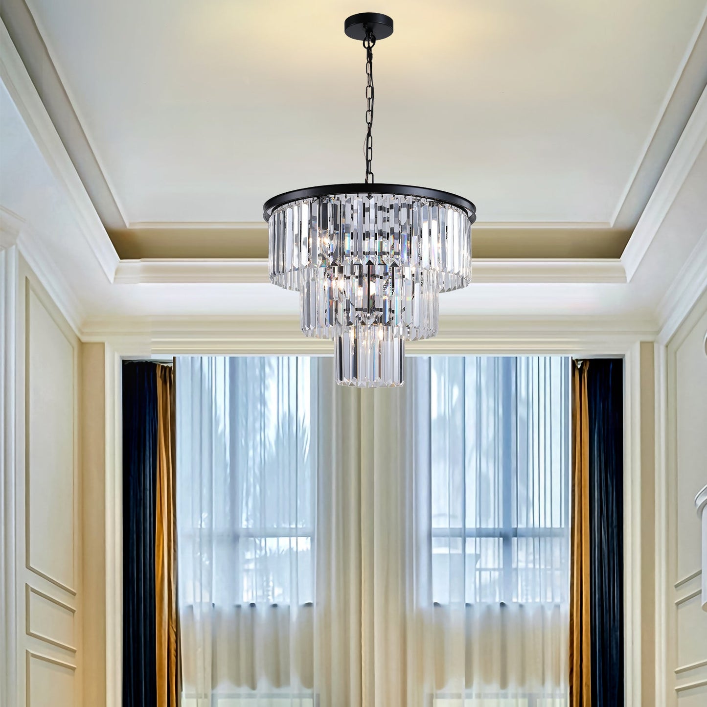 Black Luxury Crystal Chandelier Modern Chandeliers Lights Fixture