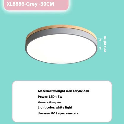 Simple Modern Wooden Lamp Cozy Bedroom Living Room L Round Ceiling