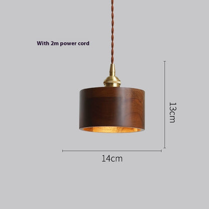 Black Walnut Single-head Droplight Leisure Window Model Room Bed Breakfast Chandelier