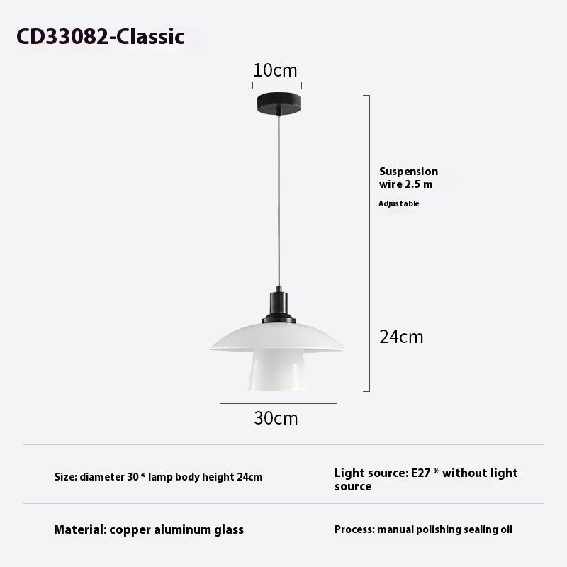 Italian Minimalist Glass Bedside Small Droplight