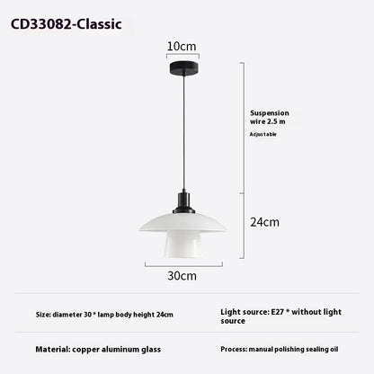 Italian Minimalist Glass Bedside Small Droplight