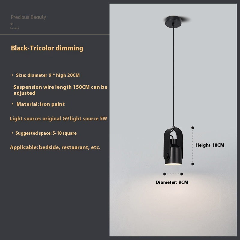 Bedside Bedroom Suspension Wire Log Style Creative Chandelier