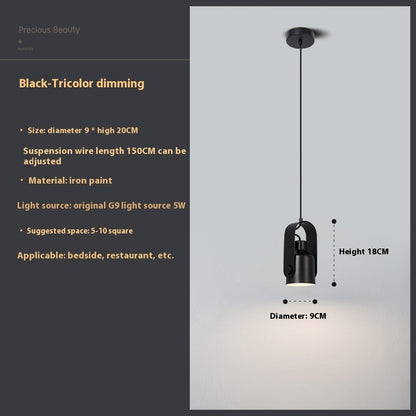 Bedside Bedroom Suspension Wire Log Style Creative Chandelier