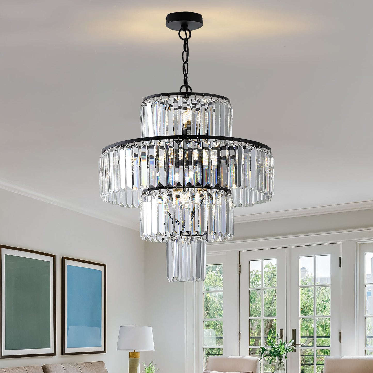 Black Luxury Crystal Chandelier Modern Chandeliers Lights Fixture