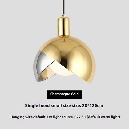 Simple Dining-room Lamp Golden Stitching Bedside Small Droplight