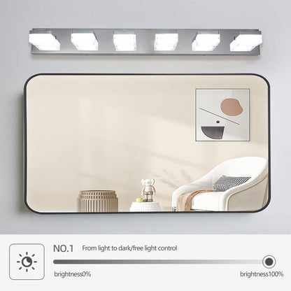 Modern 6-Light Chrome LED Vanity Mirror Light Fixture For Bathrooms