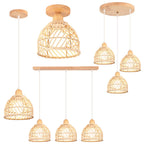 Bohemian Rattan Pendant Light for Kitchen & Dining