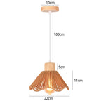 Bohemian Rattan Pendant Light Woven Hemp Hanging Lamp