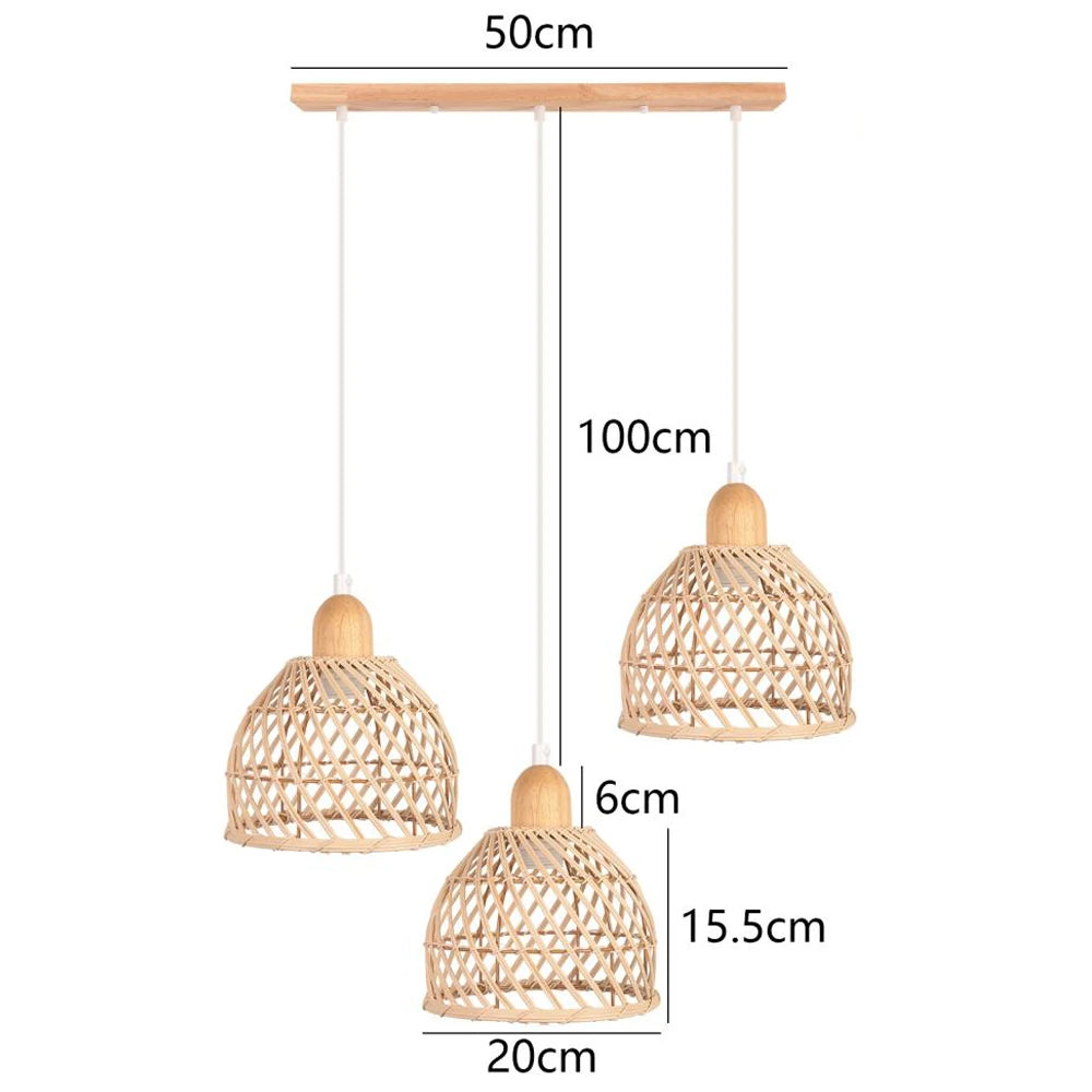Bohemian Rattan Pendant Light for Kitchen & Dining