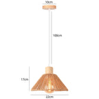 Bohemian Rattan Pendant Light Woven Hemp Hanging Lamp