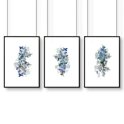 Framed pictures for bathroom | set of 3 Shabby Chic wall prints