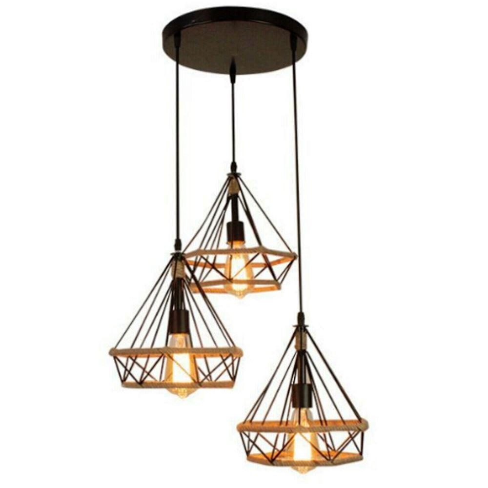 3-Cluster Pendant Light Cage Design ~3216