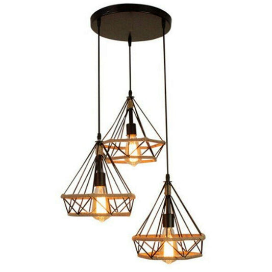 3-Cluster Pendant Light Cage Design ~3216