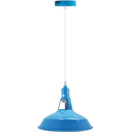 Blue Ceiling Pendant light with metal Lampshade ~3738