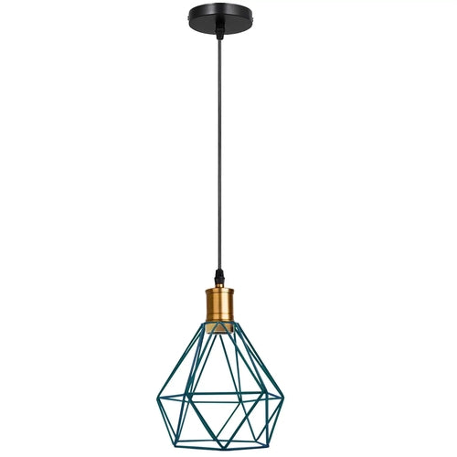 Modern Diamond Cage Pendant Light Fitting Geometric Wire Cage ~1266