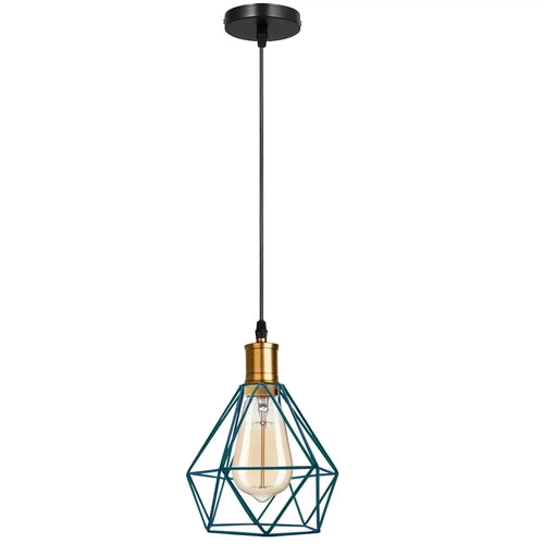 Modern Diamond Cage Pendant Light Fitting Geometric Wire Cage ~1266