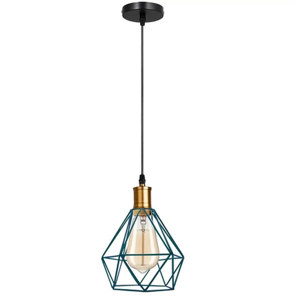 Modern Diamond Cage Pendant Light Fitting Geometric Wire Cage ~1266