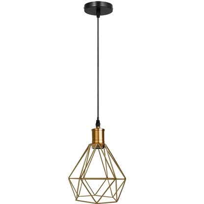 Modern Diamond Cage Pendant Light Fitting Geometric Wire Cage ~1266