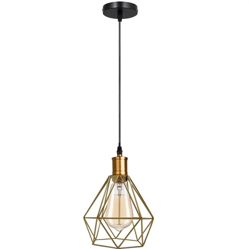 Modern Diamond Cage Pendant Light Fitting Geometric Wire Cage ~1266