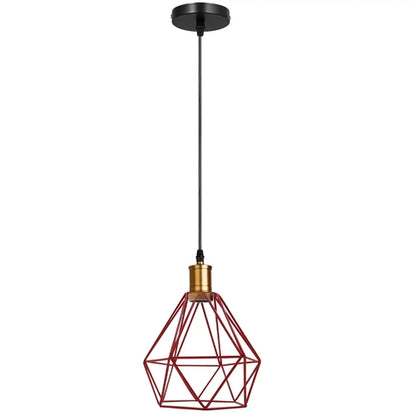 Modern Diamond Cage Pendant Light Fitting Geometric Wire Cage ~1266