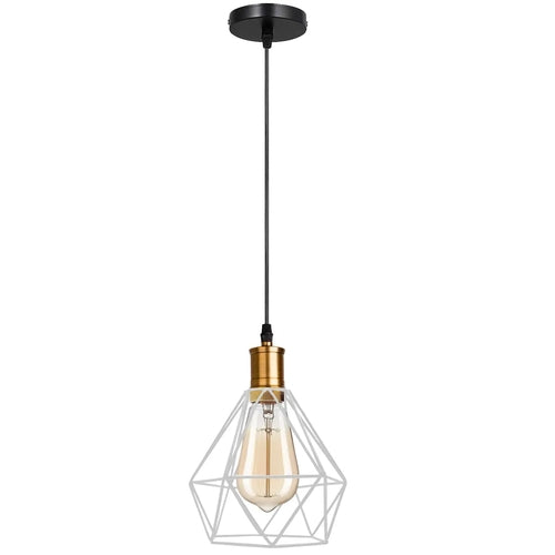 Modern Diamond Cage Pendant Light Fitting Geometric Wire Cage ~1266