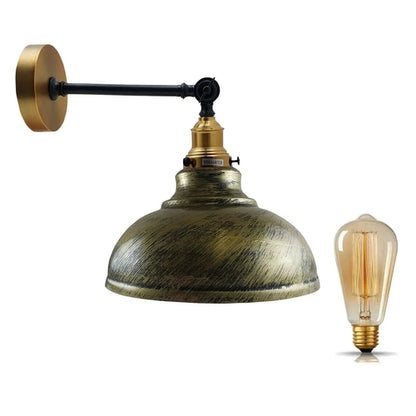 Brushed Brass Metal Curvy Brushed Industrial Wall Mounted Wall Lamp