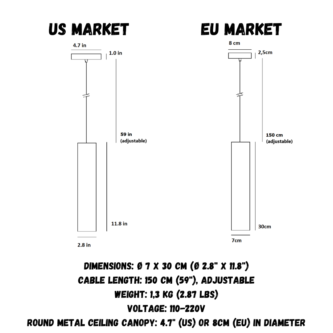 DARK GRAY Concrete Pendant Light W+W