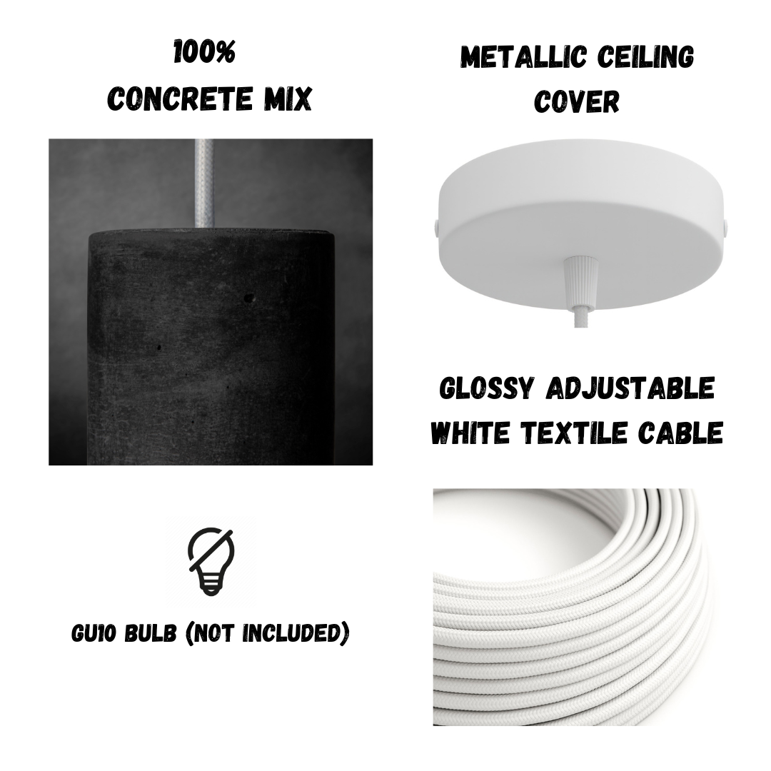 DARK GRAY Concrete Pendant Light W+W