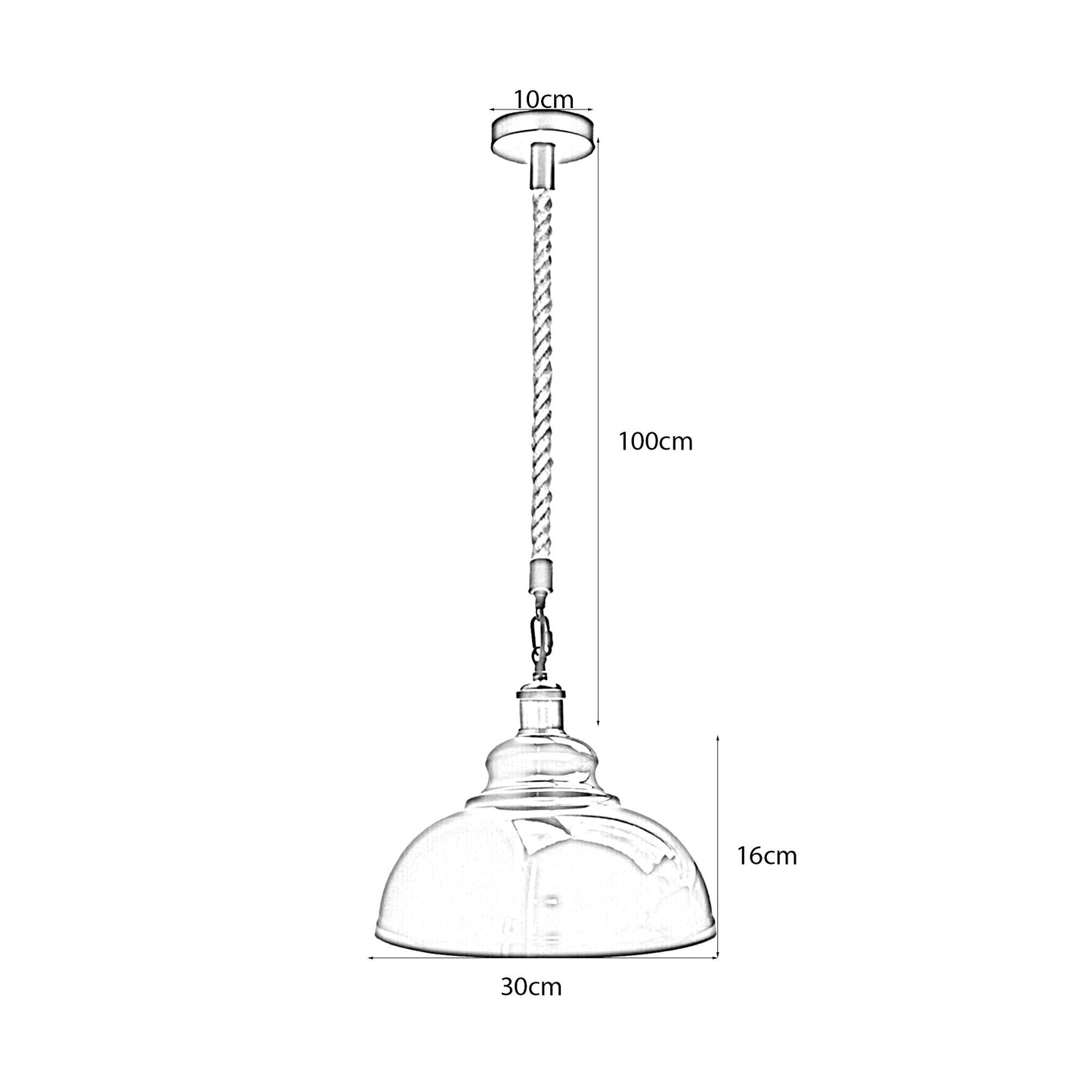 Grey Industrial Pendant Shade Modern Hemp Hanging Retro Light~1934