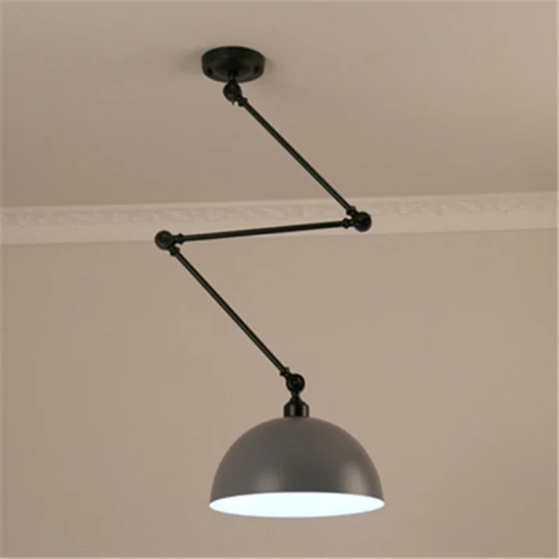 Industrial Iron Adjustable Pendant Lamp with Telescopic Arm