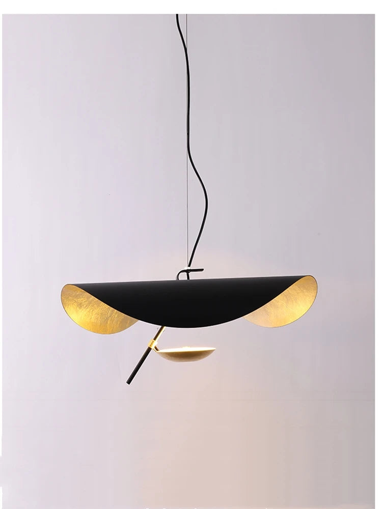 Industrial Retro Gold Pendant Light with Brass Accents
