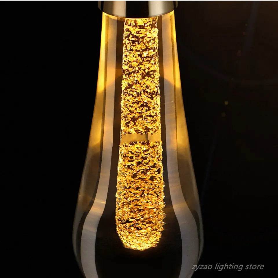 Nordic Glass Pendant Light with Gold Bronze Finish