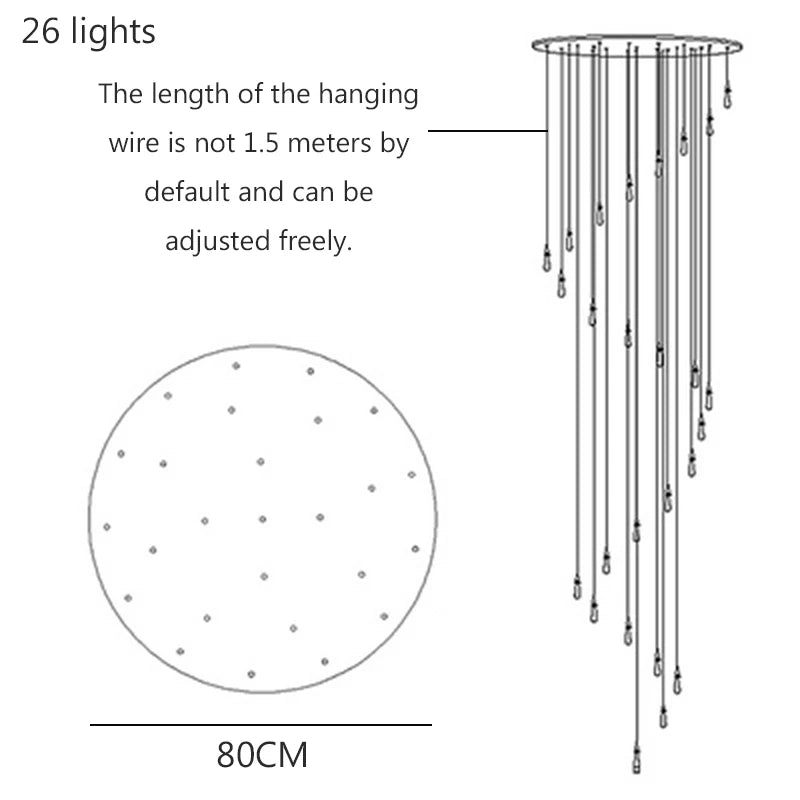 Nordic Glass Pendant Light with Gold Bronze Finish