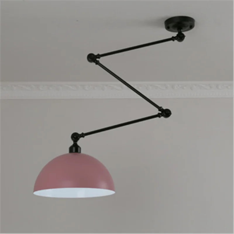 Industrial Iron Adjustable Pendant Lamp with Telescopic Arm