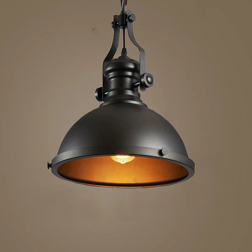 Industrial Iron Pendant Light with Adjustable Chain