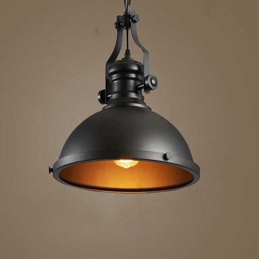 Industrial Iron Pendant Light with Adjustable Chain