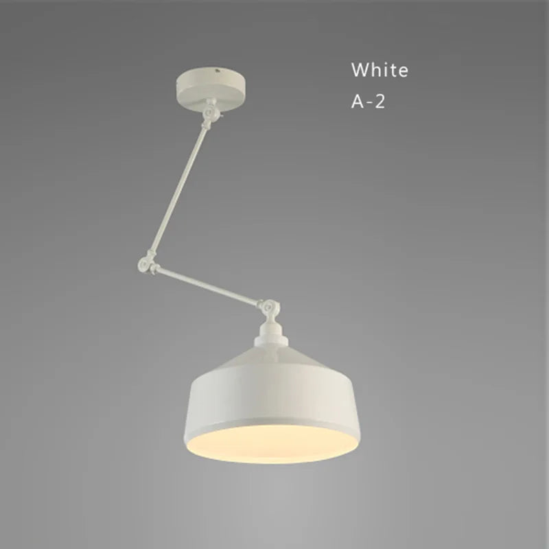 Industrial Iron Adjustable Pendant Lamp with Telescopic Arm