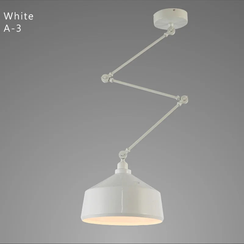Industrial Iron Adjustable Pendant Lamp with Telescopic Arm