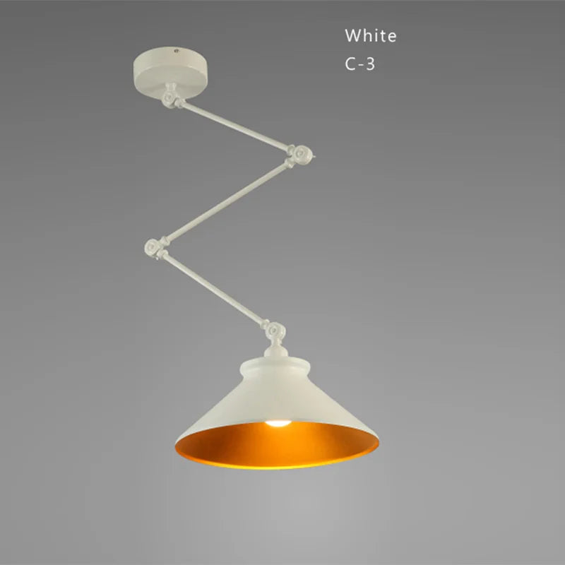 Industrial Iron Adjustable Pendant Lamp with Telescopic Arm