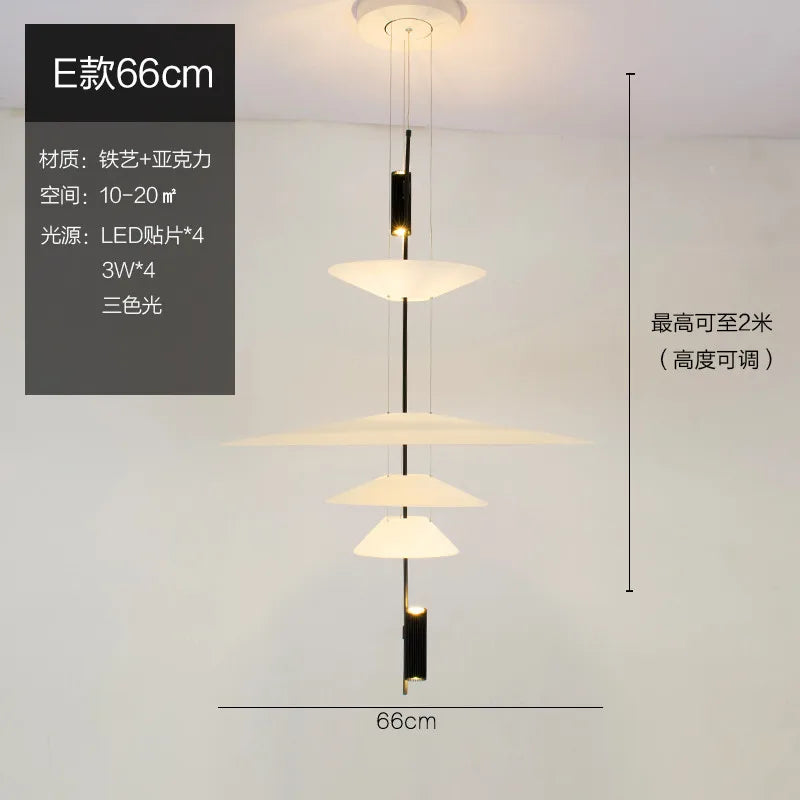 Art Deco Acrylic Pendant Light for Dining Room