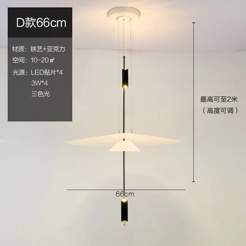 Art Deco Acrylic Pendant Light for Dining Room